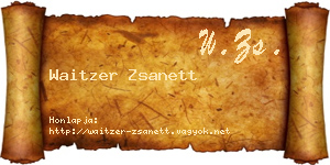 Waitzer Zsanett névjegykártya